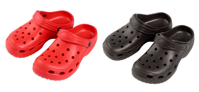 Clogs svart/rød str. 36-41